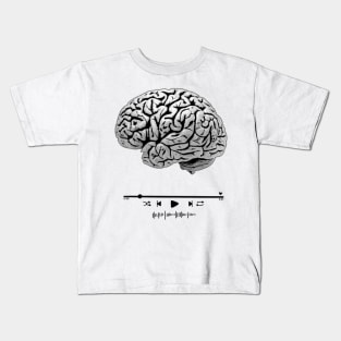 Brain over heart, brains, thinker, overthinking, smart, intelligent, aesthetic, vintage, retro, dark Kids T-Shirt